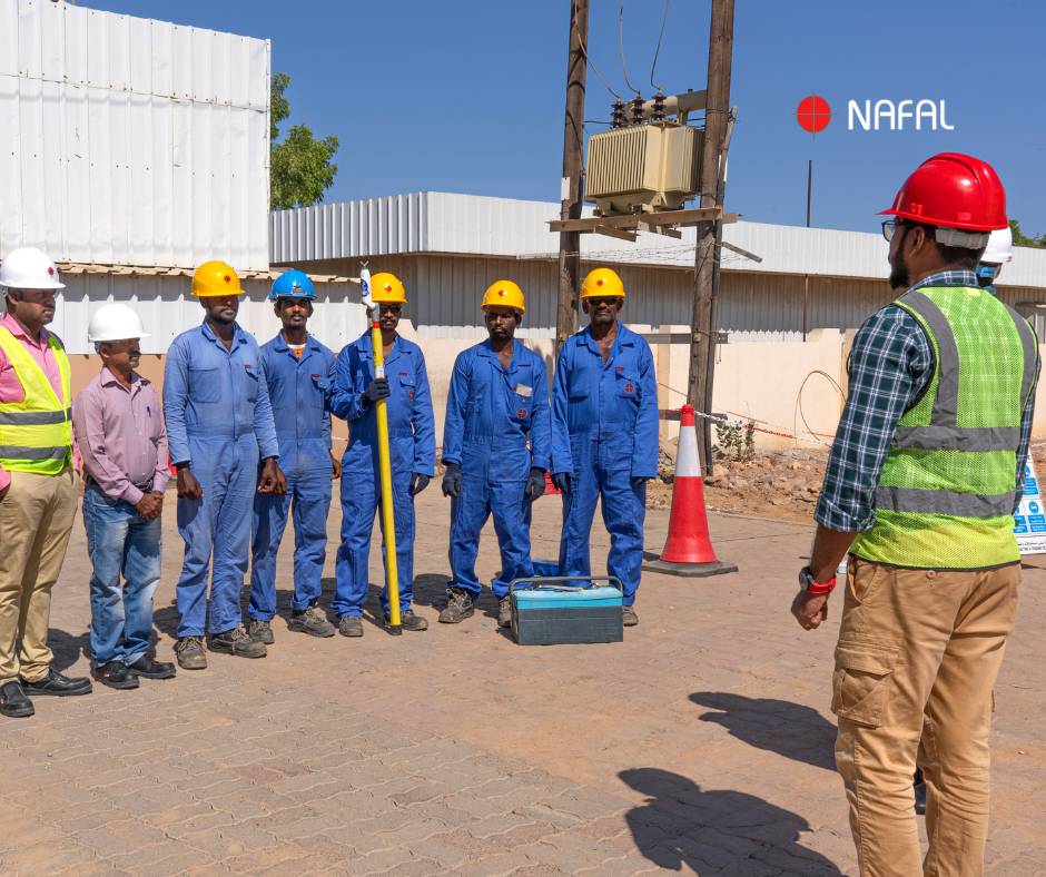 Electricity maintenance work at Sumail for Mazoon Electricity Company